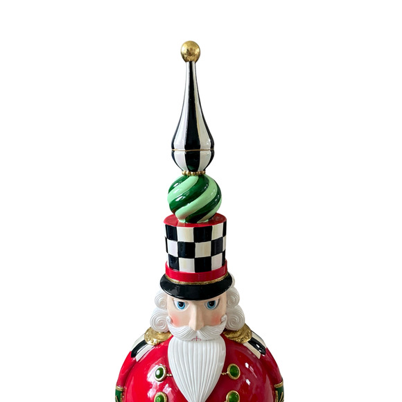 Mackenzie Childs Granny Kitsch Nutcracker Finial 24in Designer Holiday Decor NEW - Picture 4 of 15